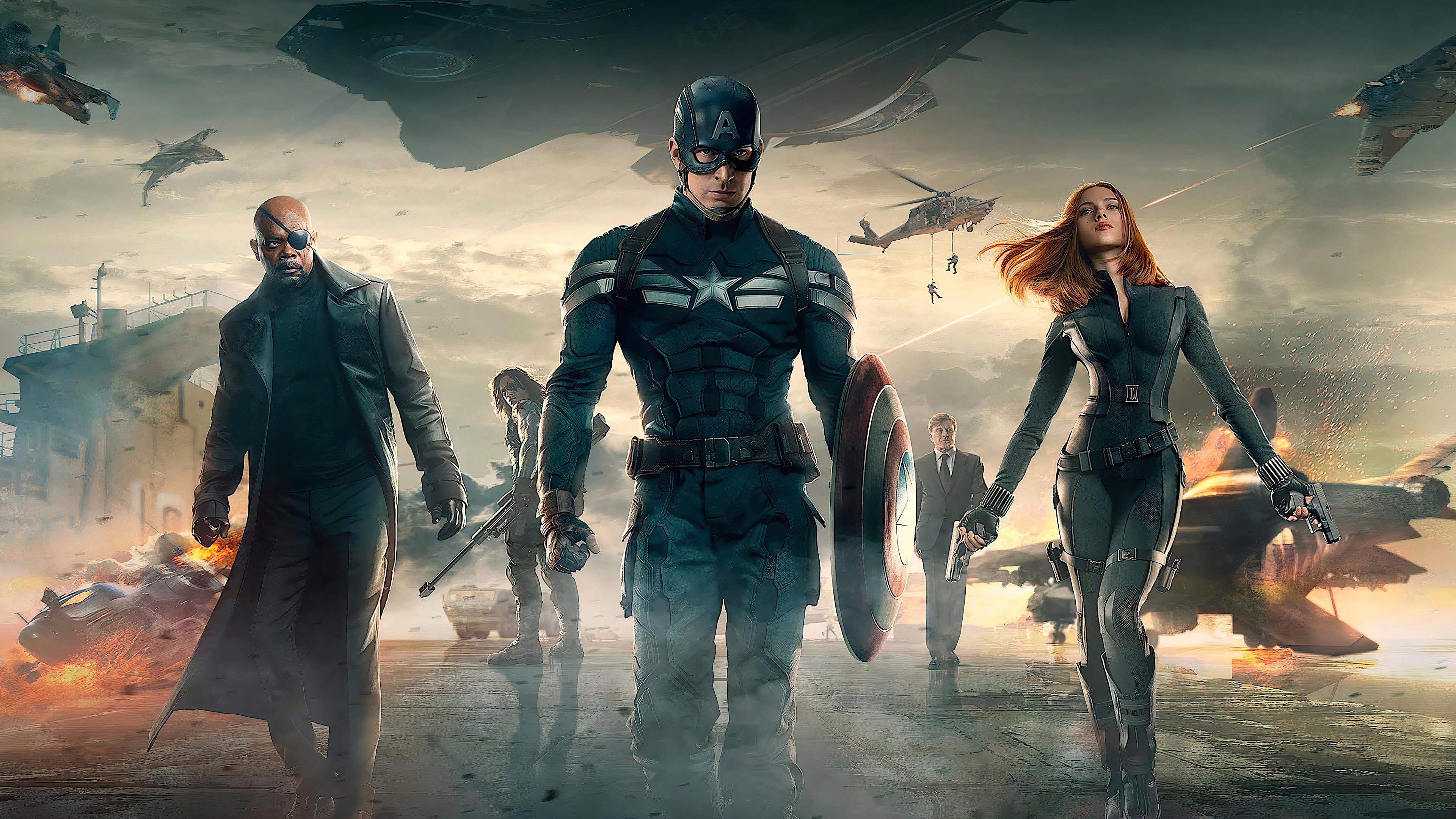 Póster oficial de la película Capitán América y el Soldado del Invierno en alta calidad HD 4K