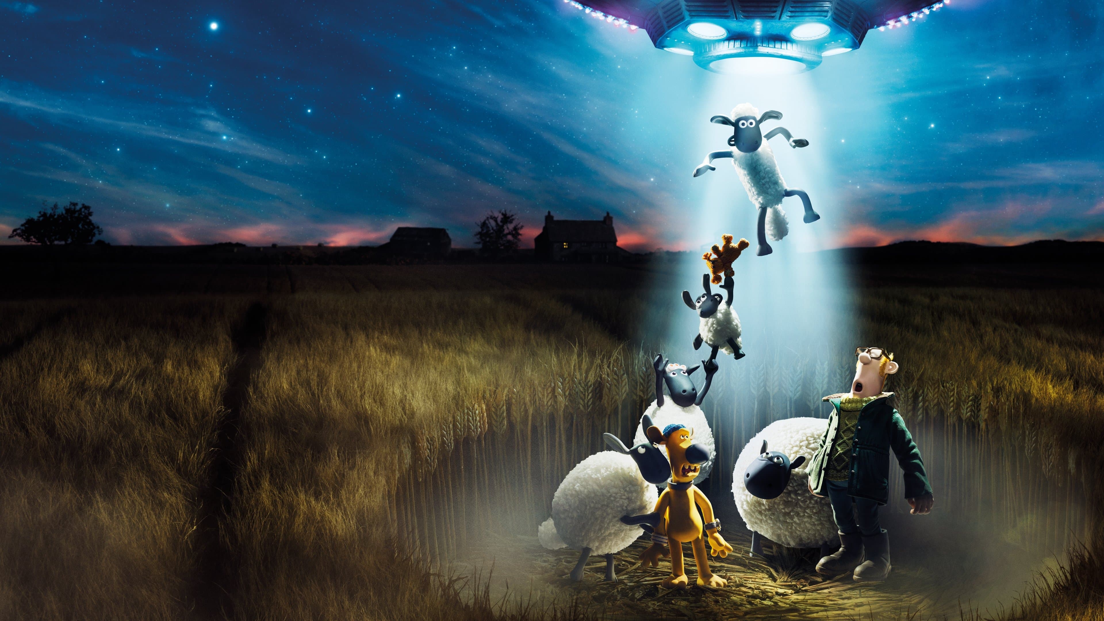 Póster oficial de la película La oveja Shaun, la película Granjaguedón en alta calidad HD 4K