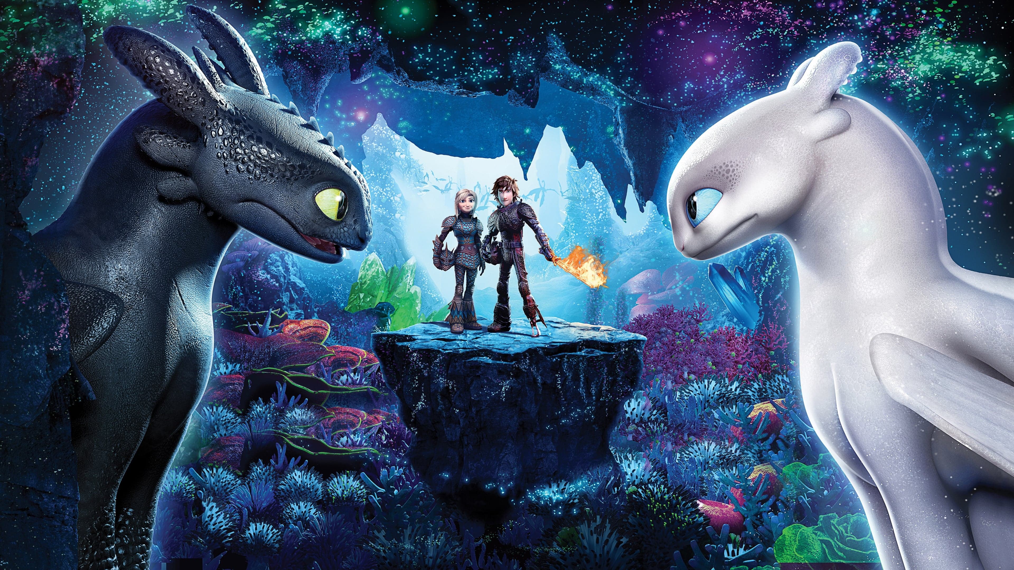 Póster oficial de la película Cómo entrenar a tu dragón 3 en alta calidad HD 4K