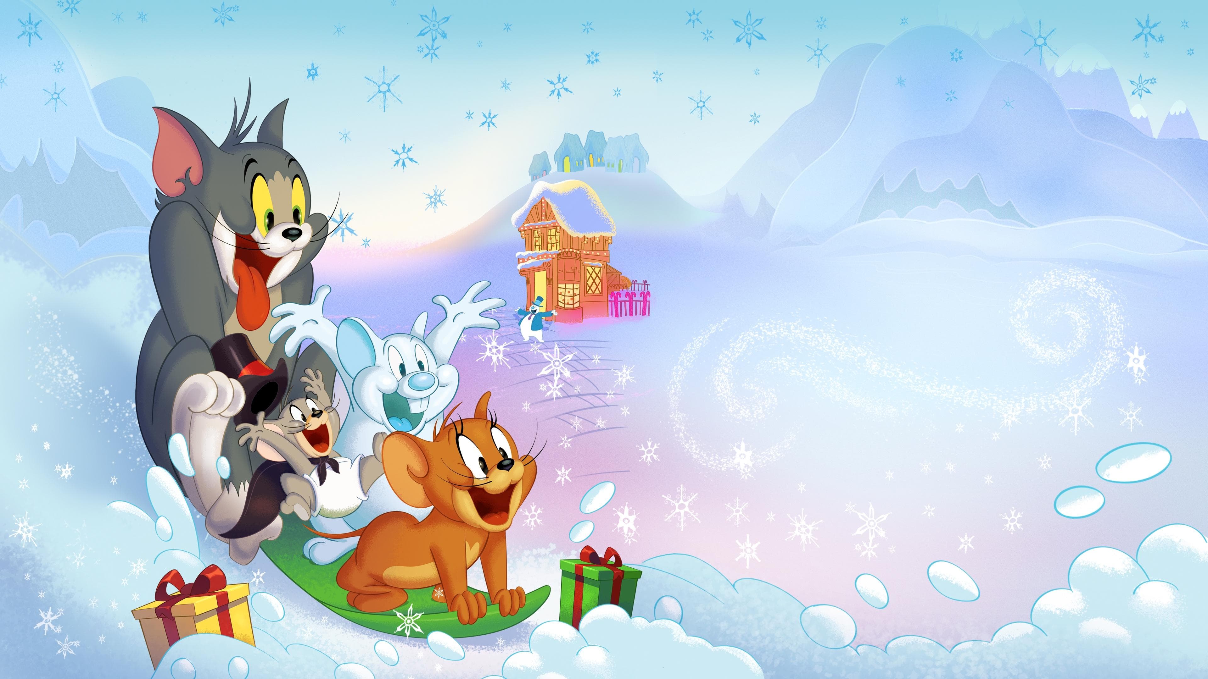 Póster oficial de la película Tom y Jerry en la Tierra de Nieve en alta calidad HD 4K