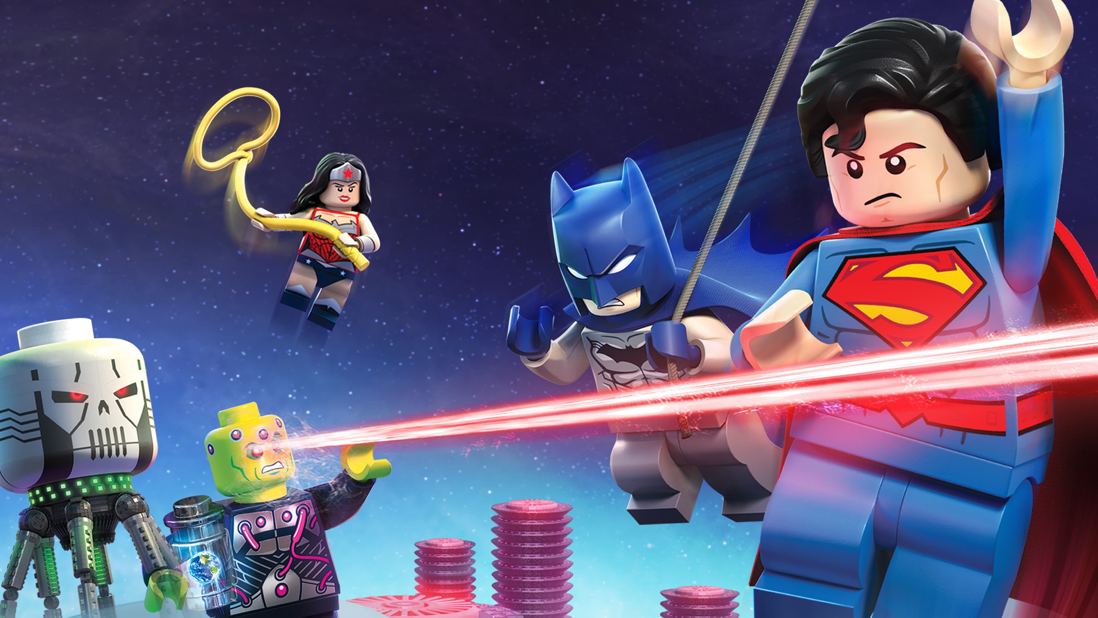 Póster oficial de la película Liga de la Justicia Lego: Batalla cósmica en alta calidad HD 4K