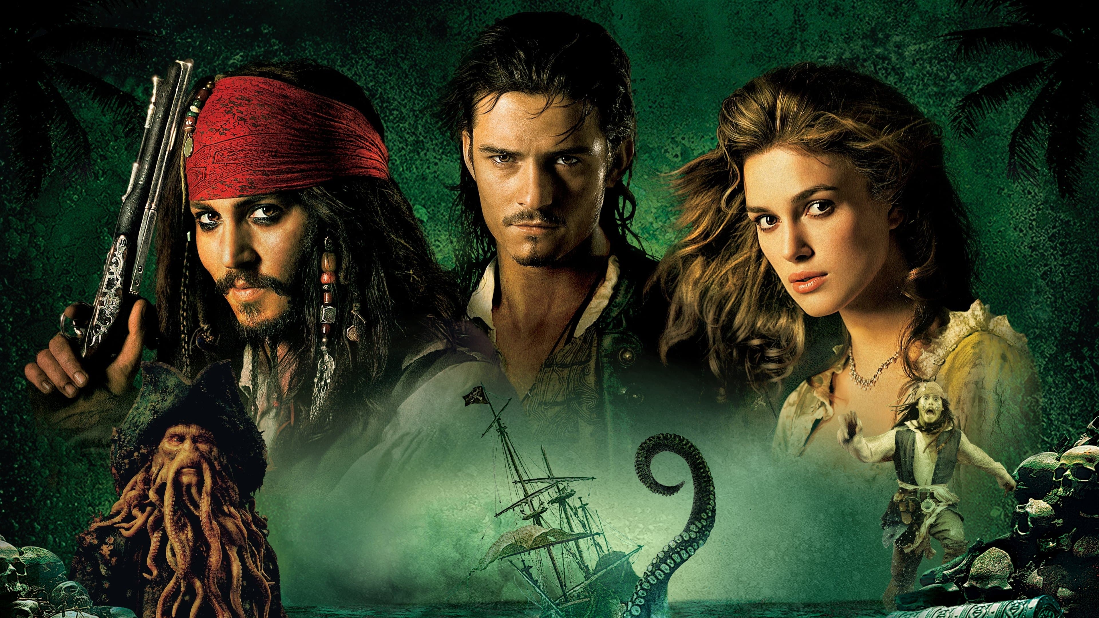 Póster oficial de la película Piratas del Caribe: El cofre de la muerte en alta calidad HD 4K